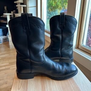 Ariat Men’s Cowboy western work boots, black leather, size 12 Style # 35571